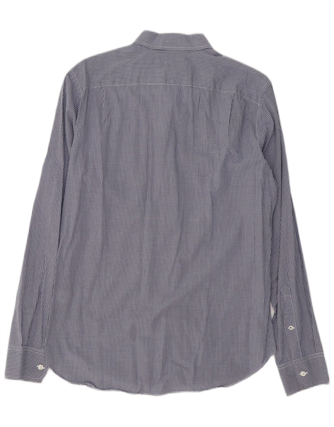 Camisa masculina slim fit BONOBOS de algodão guingão azul marinho médio