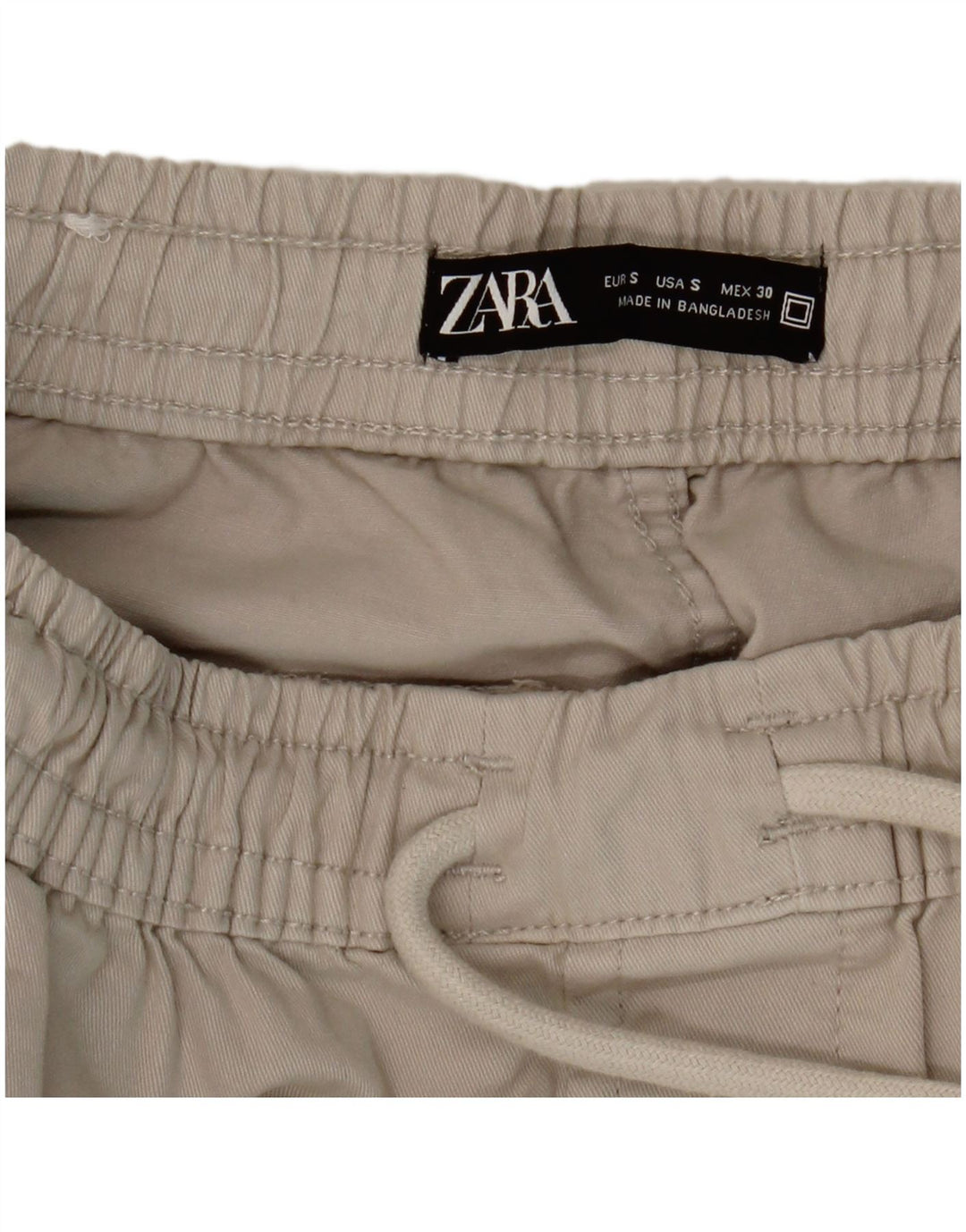 Zara Mens Joggers Cargo Calças Pequenas W30 L26 Bege