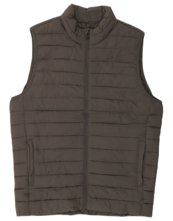 Colete acolchoado masculino Jack & Jones UK 36 pequeno poliéster cinza