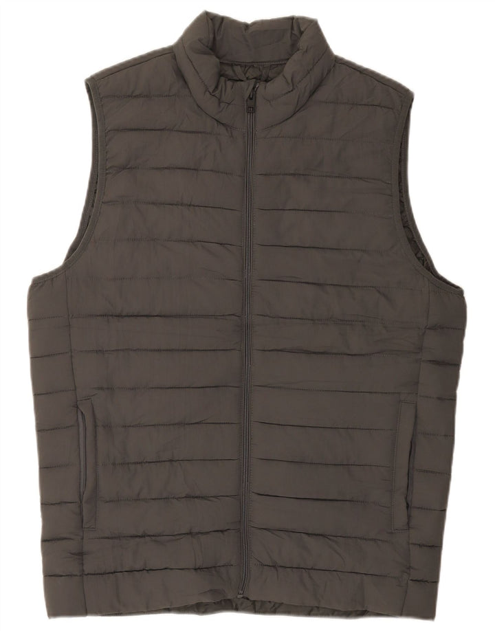 Colete acolchoado masculino Jack & Jones UK 36 pequeno poliéster cinza