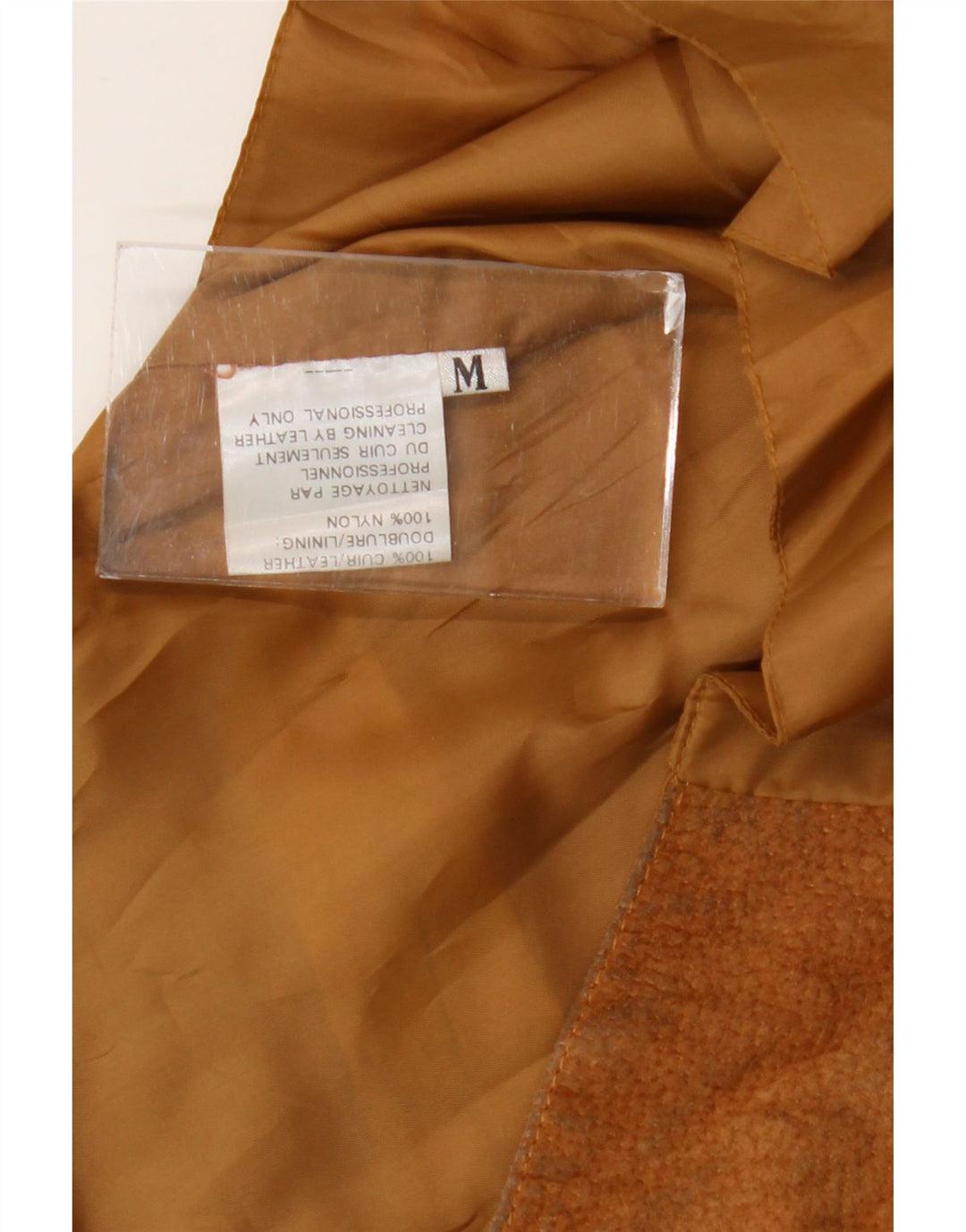 Colete feminino vintage Reino Unido 12 couro marrom médio
