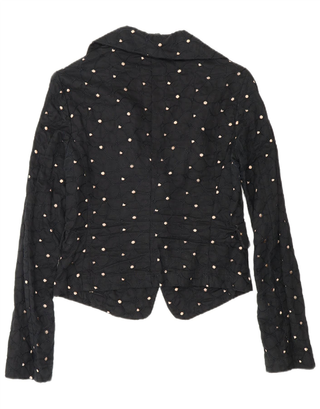 Jaqueta blazer feminina Benetton Crop 2 botões IT 42 médio preto manchado