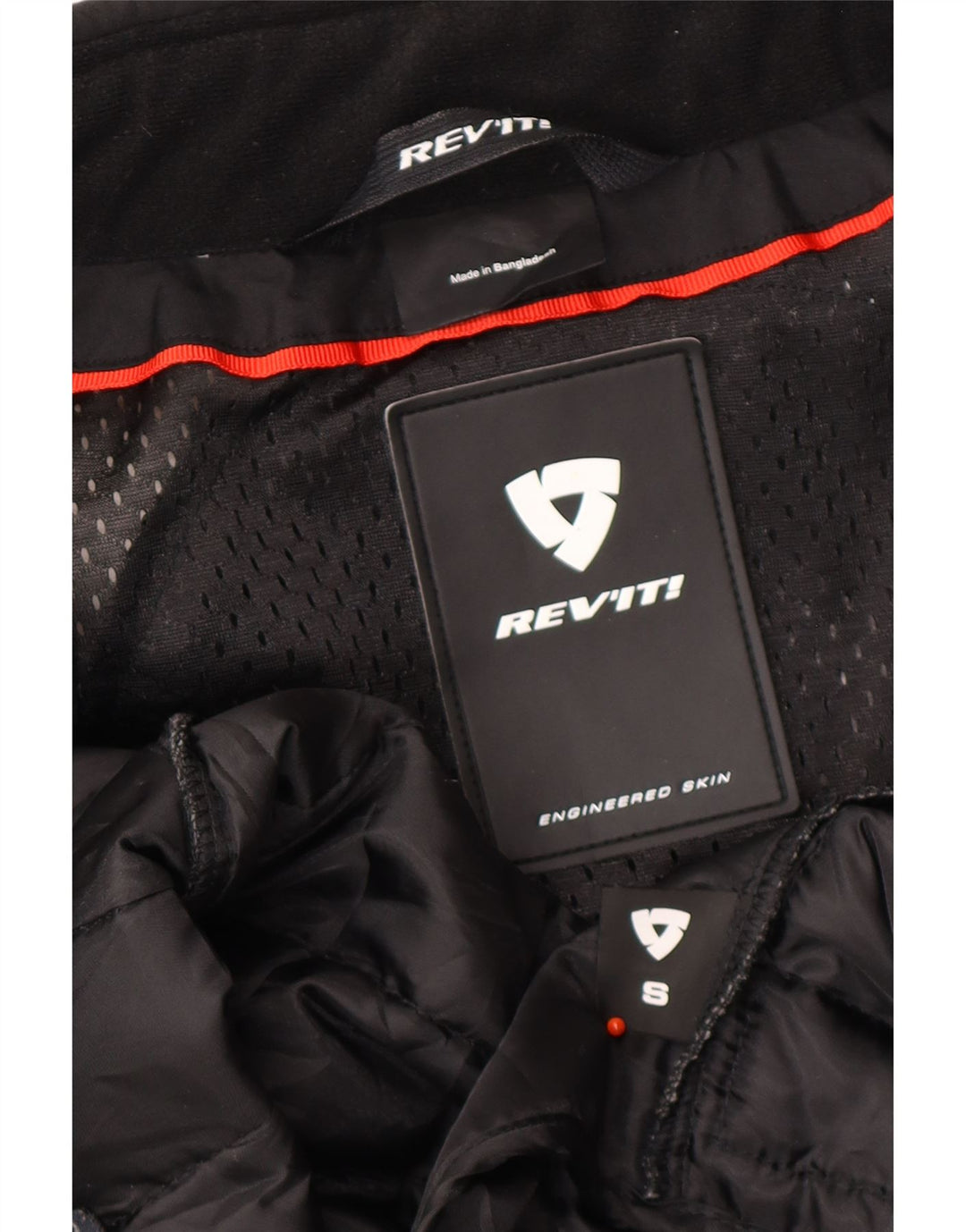 Jaqueta masculina REV'IT para motociclista UK 36 motocicleta pequena em bloco branco esbranquiçado