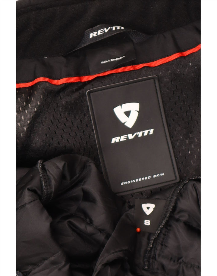 Jaqueta masculina REV'IT para motociclista UK 36 motocicleta pequena em bloco branco esbranquiçado