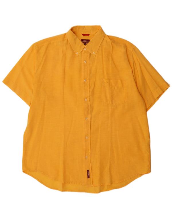 Camisa masculina de manga curta Carrera 2XL algodão amarelo