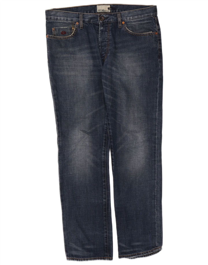 Energie Mens Straight Jeans W36 L32 Azul Algodão