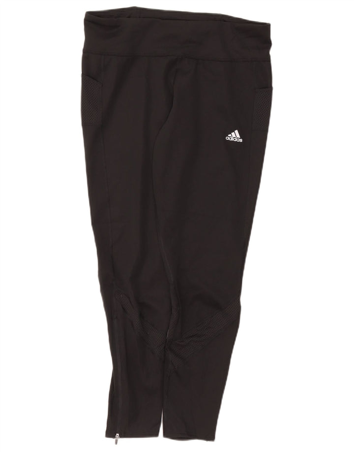 ADIDAS Womens Aeroready Leggings UK 16/18 Grande Preto Poliéster