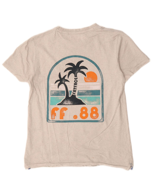 Camiseta masculina Fat Face com estampa gráfica pequena cinza