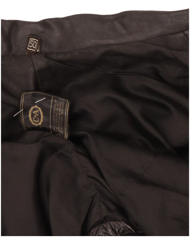 Jaqueta masculina de couro C&A folgada EU 50 grande couro preto