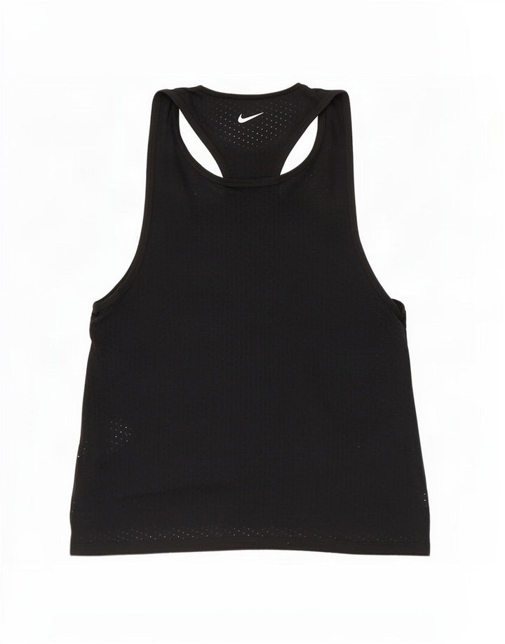Nike Womens Dri Fit Vest Top UK 10 Pequeno Poliéster Preto