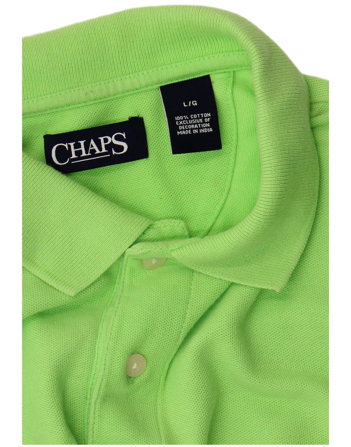 Camisa polo masculina Grant Fit CHAPS grande algodão verde