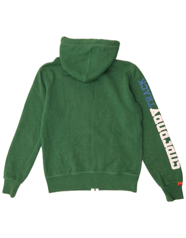 Superdry Mens Graphic Zip Hoodie Sweater Medium Green Cotton