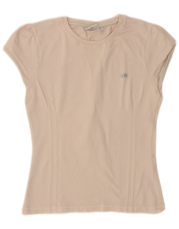 Ellesse Camiseta Feminina Top UK 12 Médio Off White