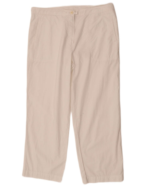 Calça chino reta feminina Marks & Spencer Reino Unido 14 grande W34 L26 branca
