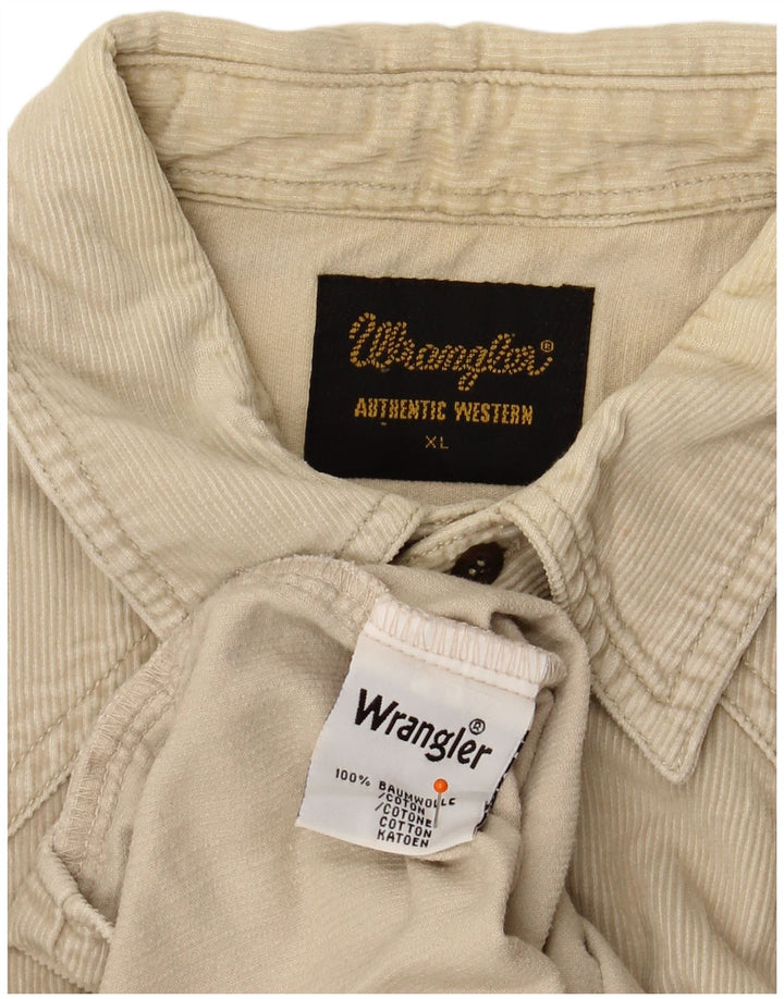 Camisa masculina de veludo cotelê ocidental WRANGLER XL algodão bege