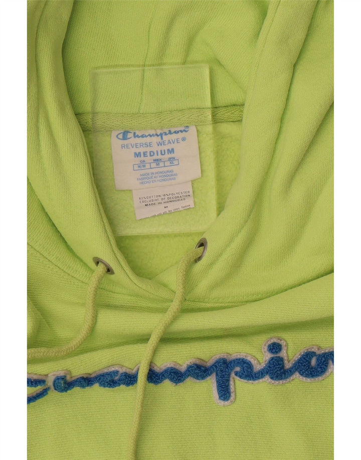 CHAMPION Womens Graphic Hoodie Jumper UK 14 Medium Green Cotton Vintage Champion and Second-Hand Champion from Messina Hembry 