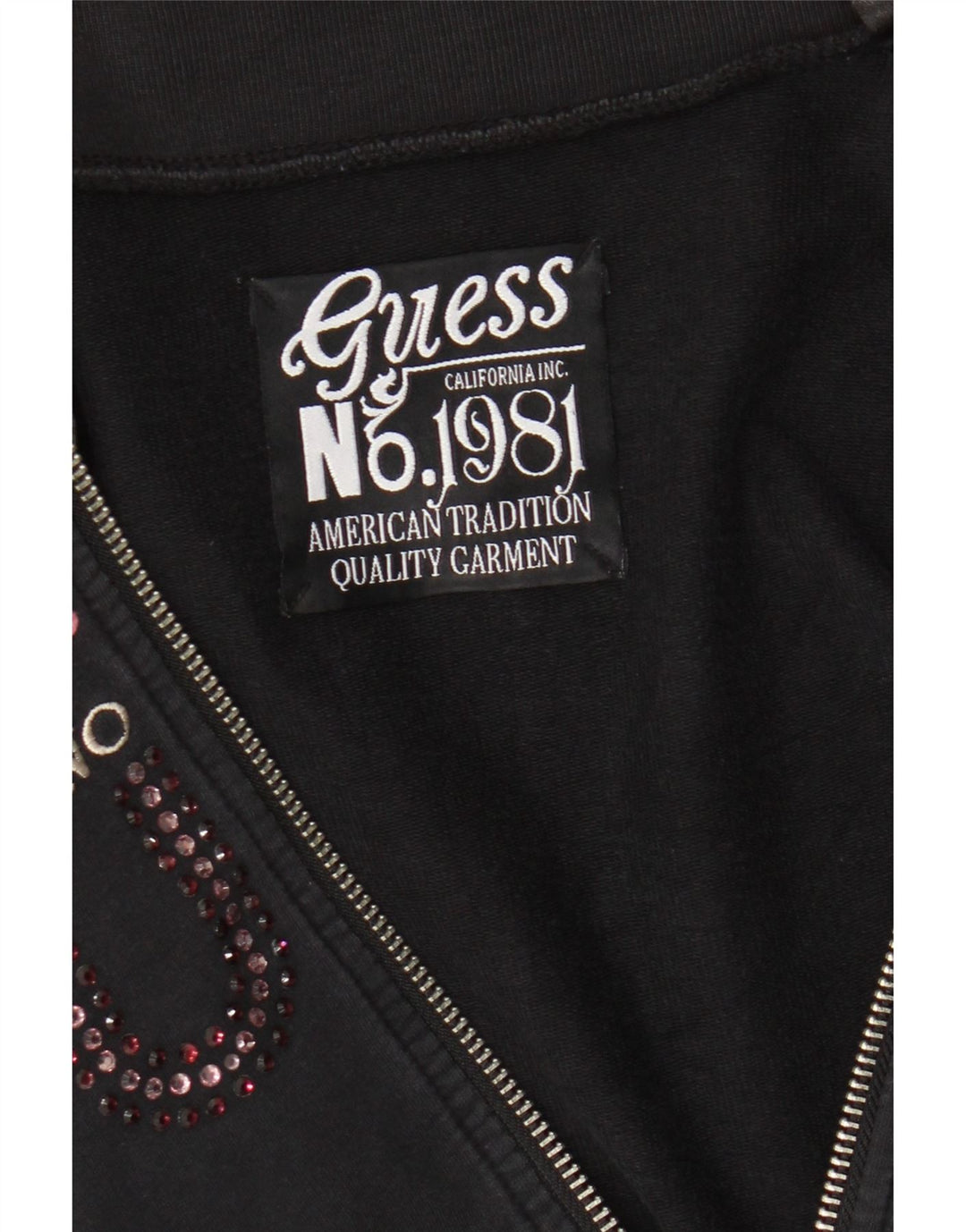 Guess Womens Graphic Tracksuit Top Jacket Reino Unido 8 Pequeno Preto