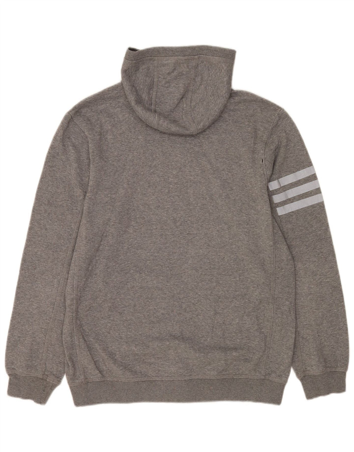 Adidas Mens Hoodie Jumper Médio Cinza Algodão Flecked