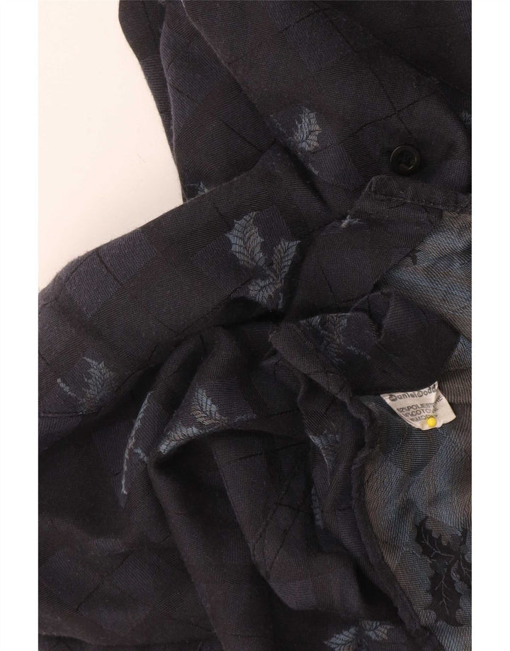 Camisa masculina Daniel Dodd XL azul marinho xadrez poliéster