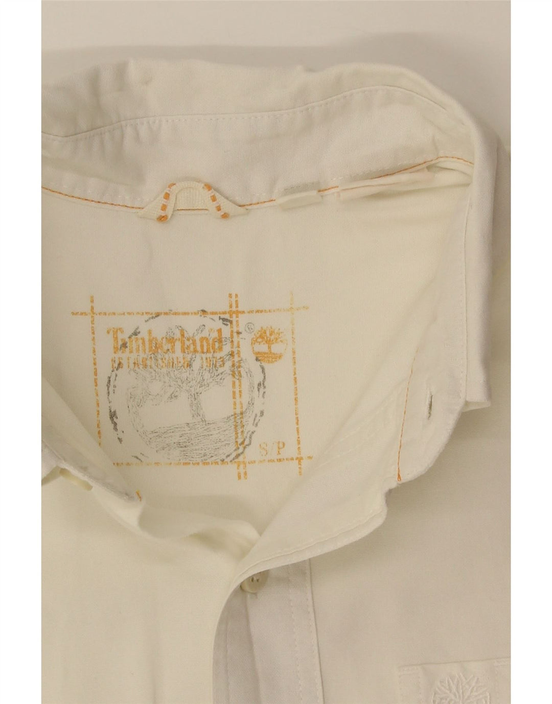 Camisa masculina de manga curta Timberland médio branco