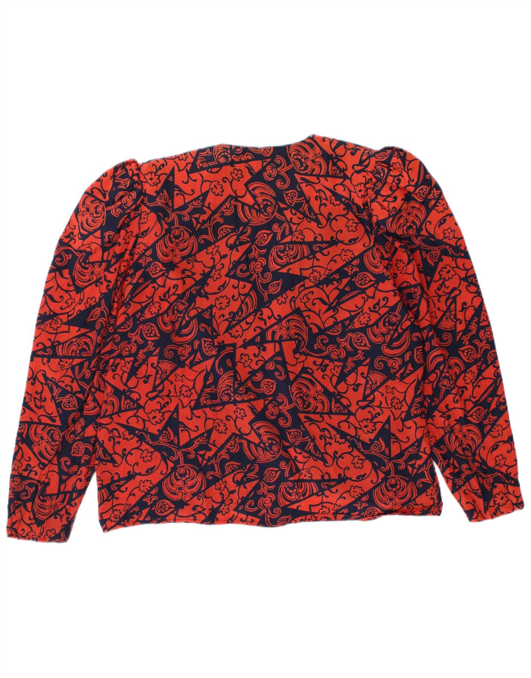 Cardigan feminino vintage IT 44 seda floral vermelha média