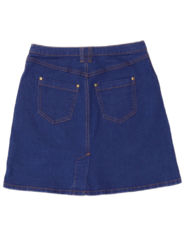 Mini saia jeans feminina Topshop Reino Unido 8 pequena W26 azul poliéster