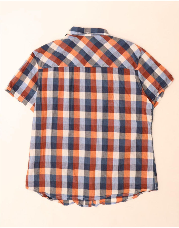 Camisa masculina de manga curta Mountain Warehouse 2XL algodão xadrez multicolorido