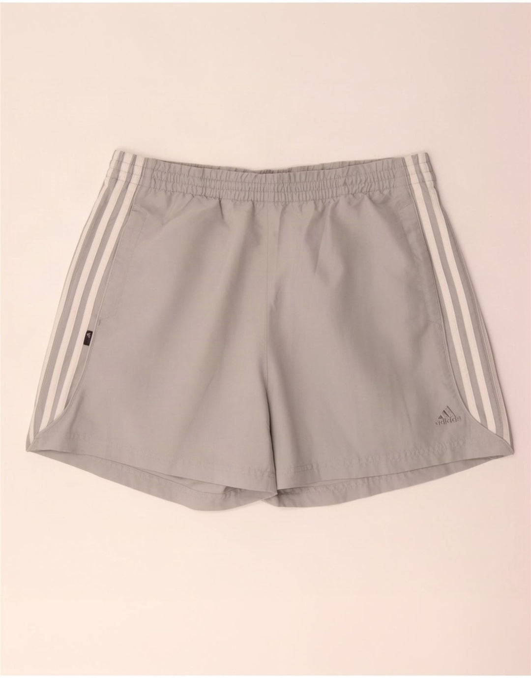 Shorts esportivos masculinos Adidas grande poliéster cinza