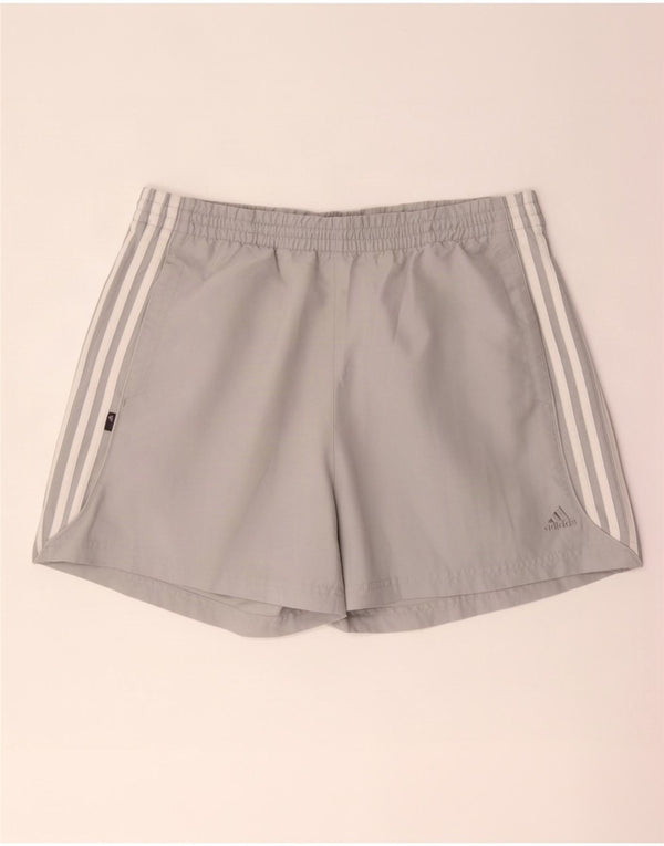 Shorts esportivos masculinos Adidas grande poliéster cinza