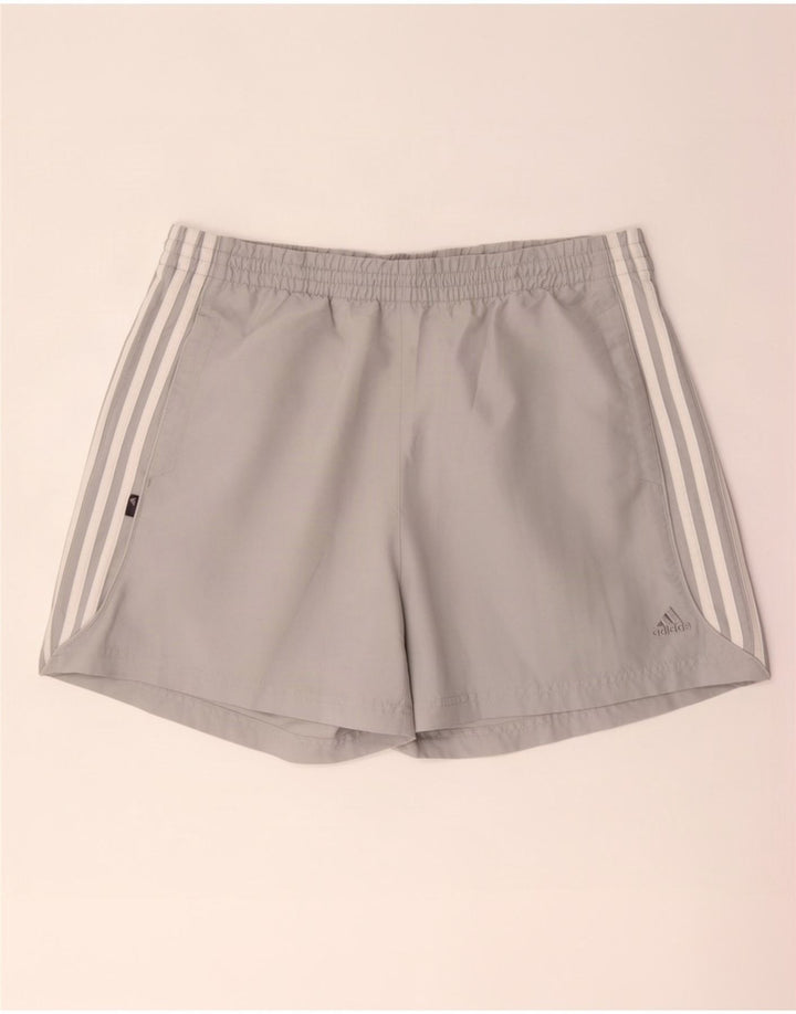 Shorts esportivos masculinos Adidas grande poliéster cinza