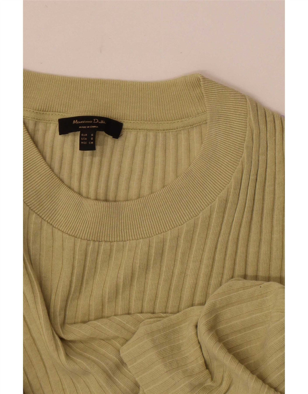 Top feminino Massimo Dutti manga comprida Reino Unido 8 pequeno caqui