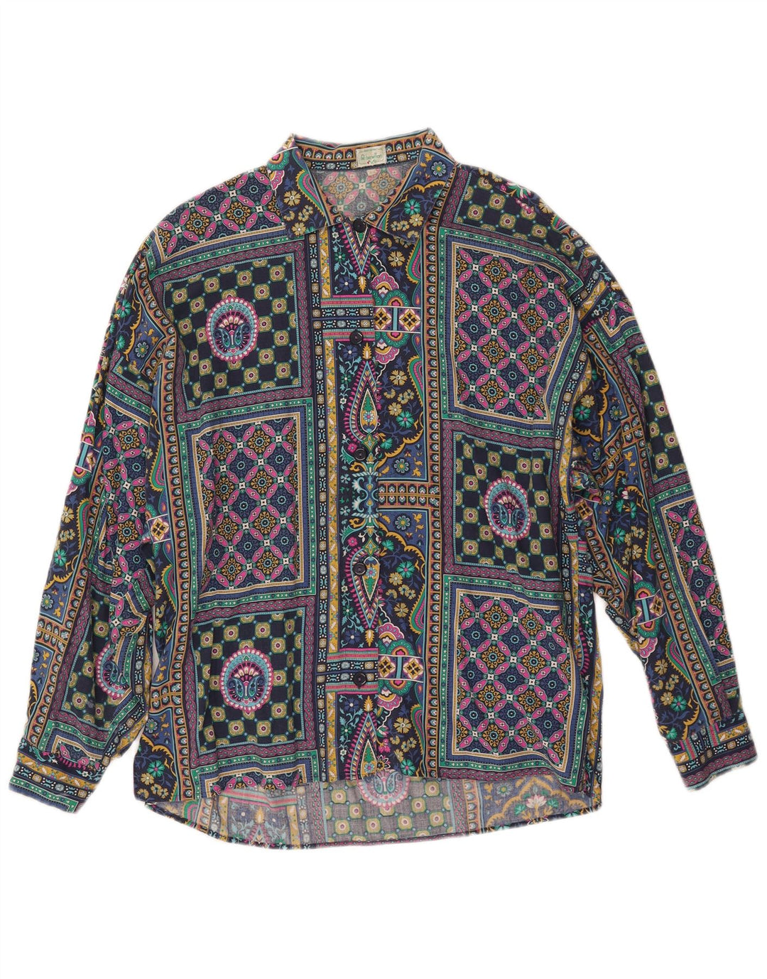 Camisa oversized feminina BENETTON IT 44 patchwork médio multicolorido