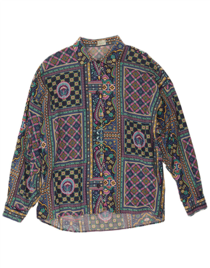 Camisa oversized feminina BENETTON IT 44 patchwork médio multicolorido