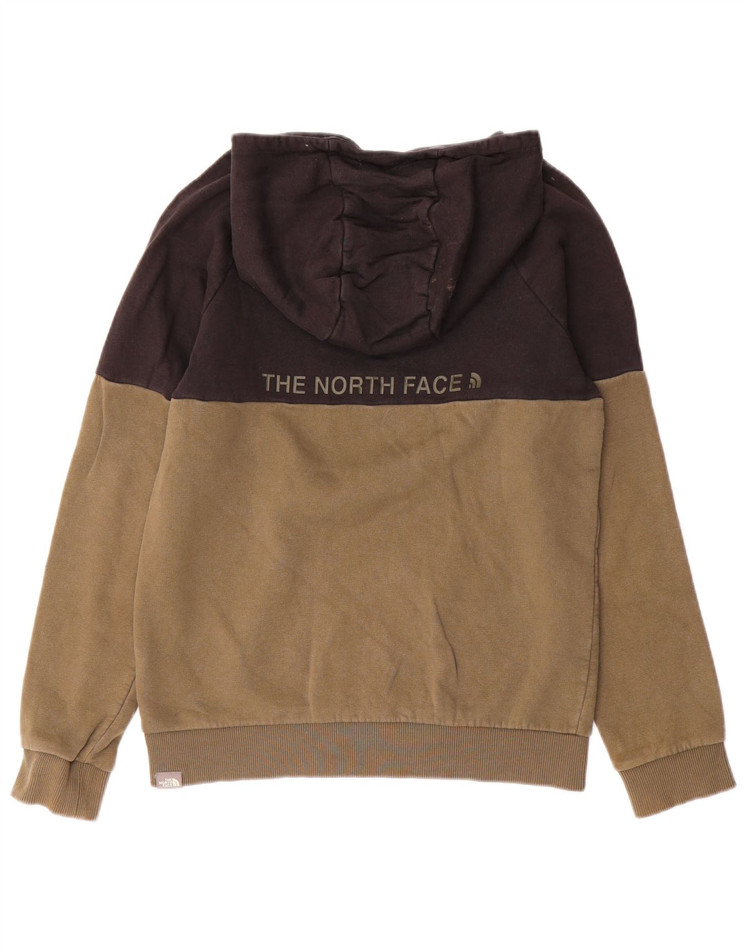 Jumper com capuz gráfico THE NORTH FACE Boys 14-15 anos XL cáqui Colourblock