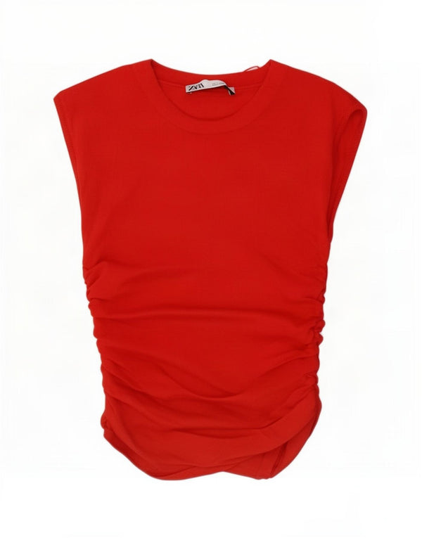 Blusa feminina Zara UK 10 pequena vermelha