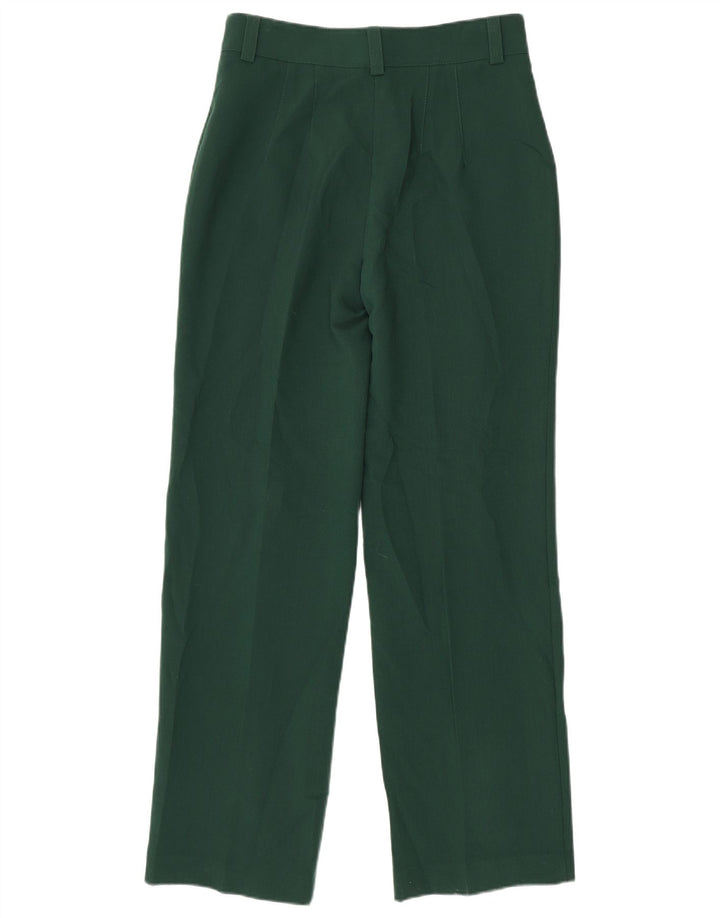 Calça feminina reta casual Zara médio W28 L32 poliéster verde