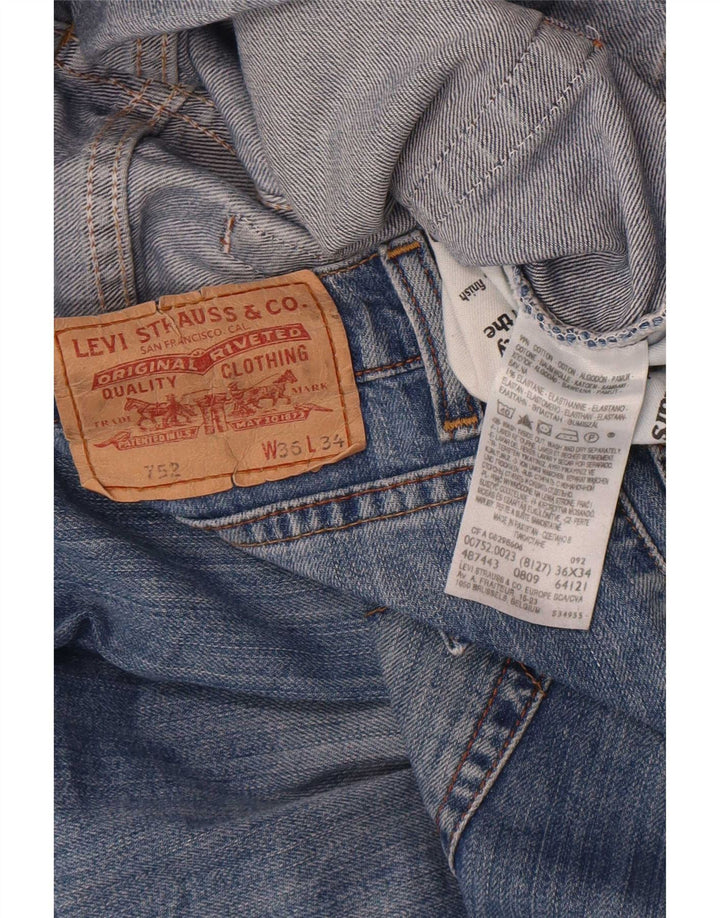 Levi's Masculino 752 Straight Jeans W36 L31 Azul Algodão
