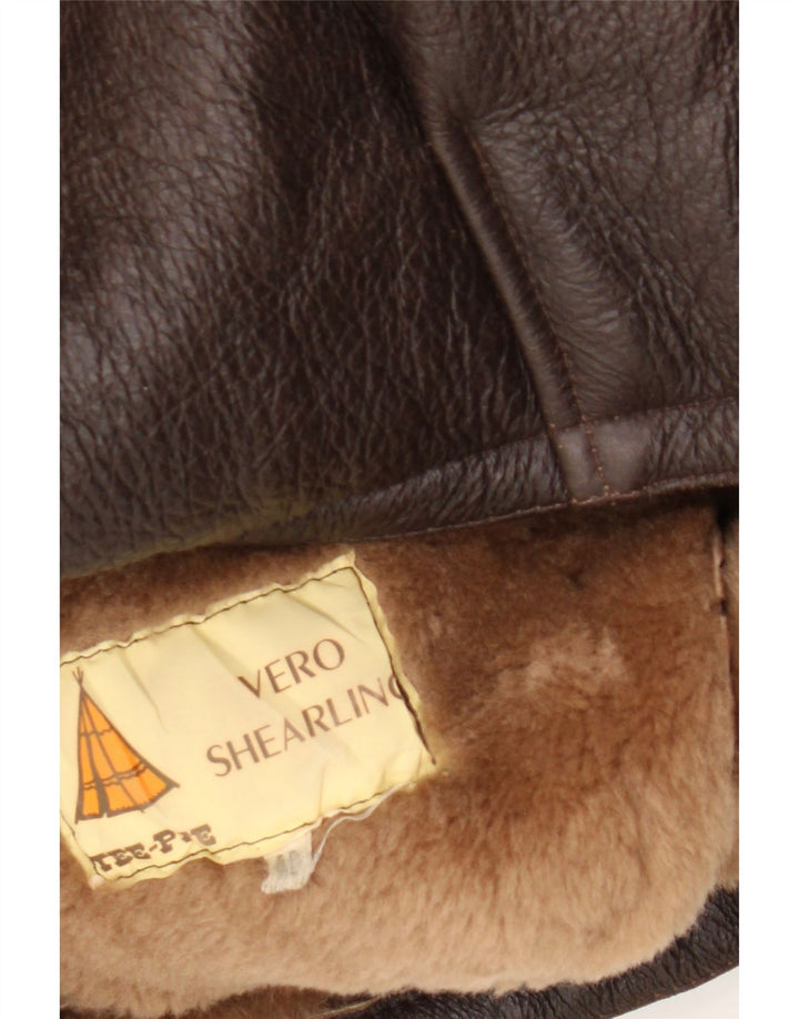 Jaqueta vintage feminina oversized IT 40 Small Brown Colourblock