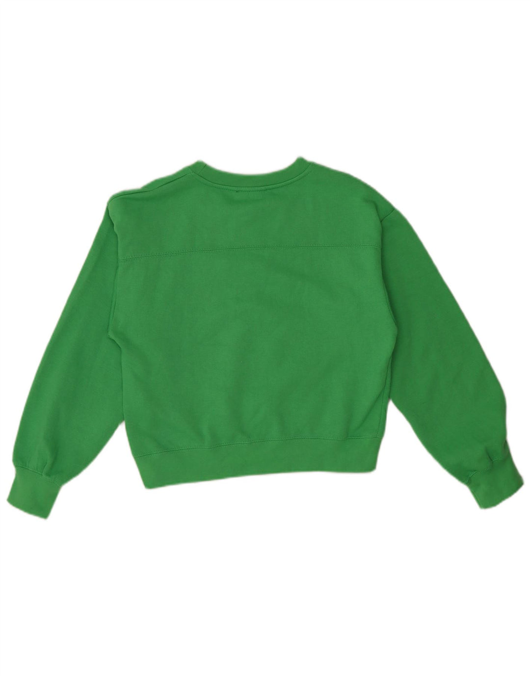 Zara Womens Crop Sweatshirt Jumper UK 10 Pequeno Poliéster Verde