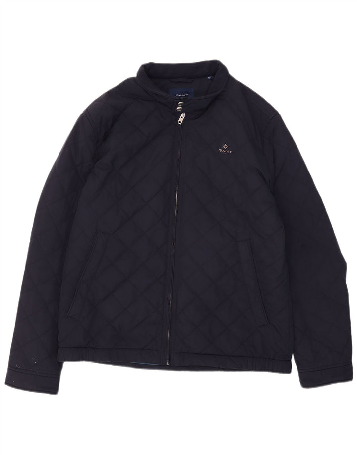 Jaqueta acolchoada masculina Gant UK 42 XL poliéster azul marinho