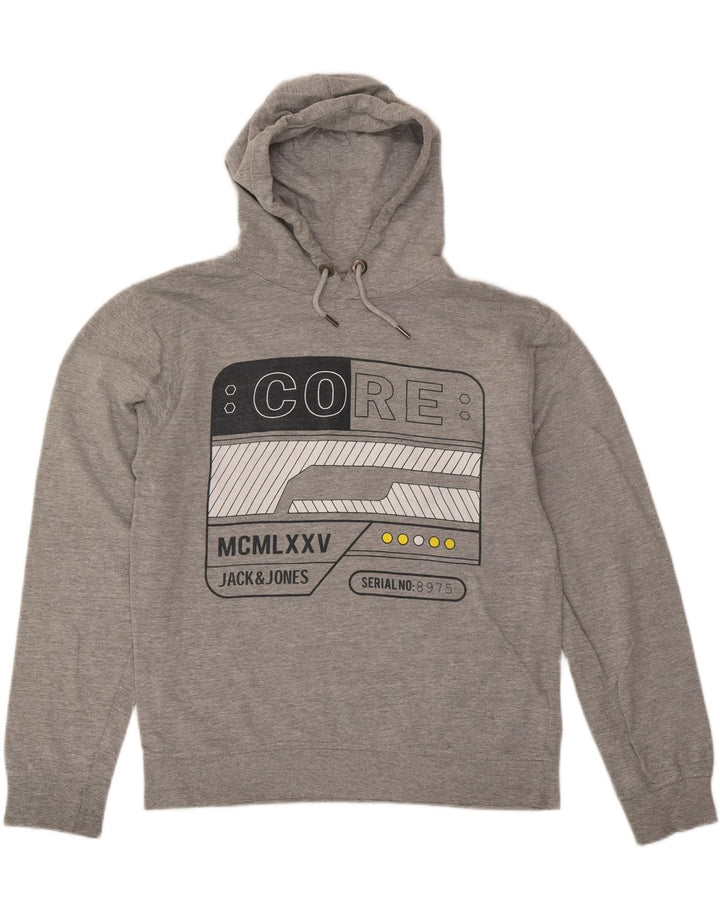 JACK & JONES Mens Graphic Hoodie Jumper XL Grey Cotton Vintage Jack & Jones and Second-Hand Jack & Jones from Messina Hembry 
