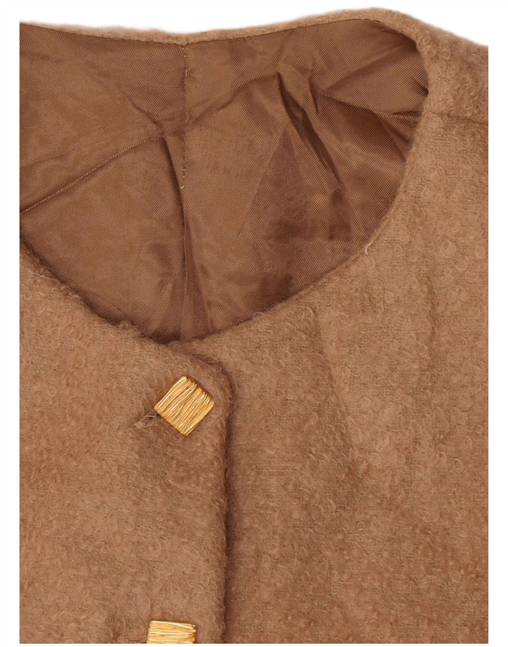 Jaqueta Blazer Feminina Vintage com 5 Botões Reino Unido 14 Bege Médio