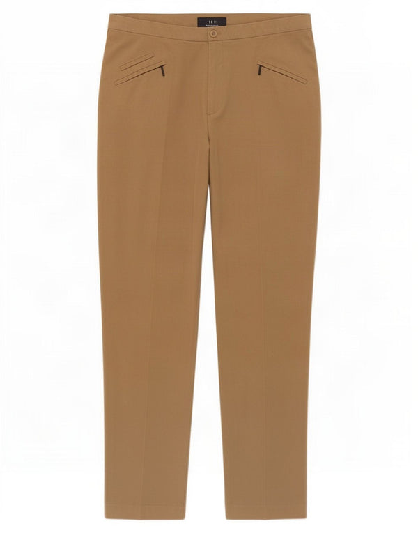 Calça casual feminina Marks & Spencer Slim Fit Reino Unido 16 Grande W34 L30 Marrom