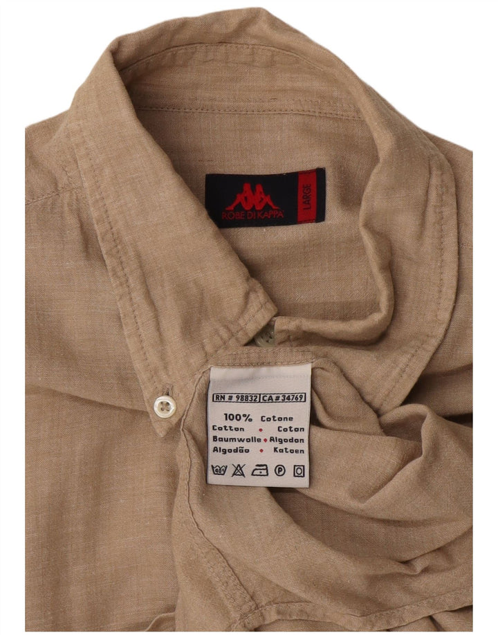 Camisa masculina Kappa grande algodão bege