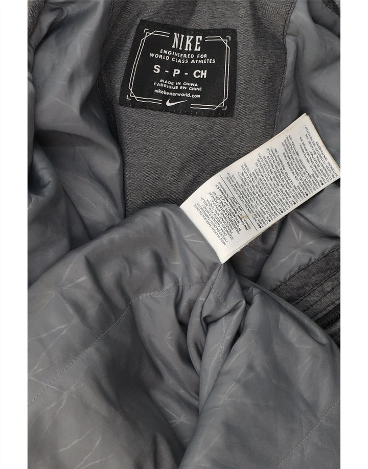 Jaqueta corta-vento masculina Nike com capuz UK 36 pequeno cinza colorblock poliéster