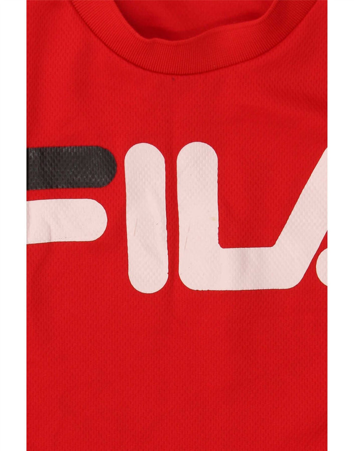 Fila Mens Graphic Vest Top Pequeno Poliéster Colorblock Vermelho