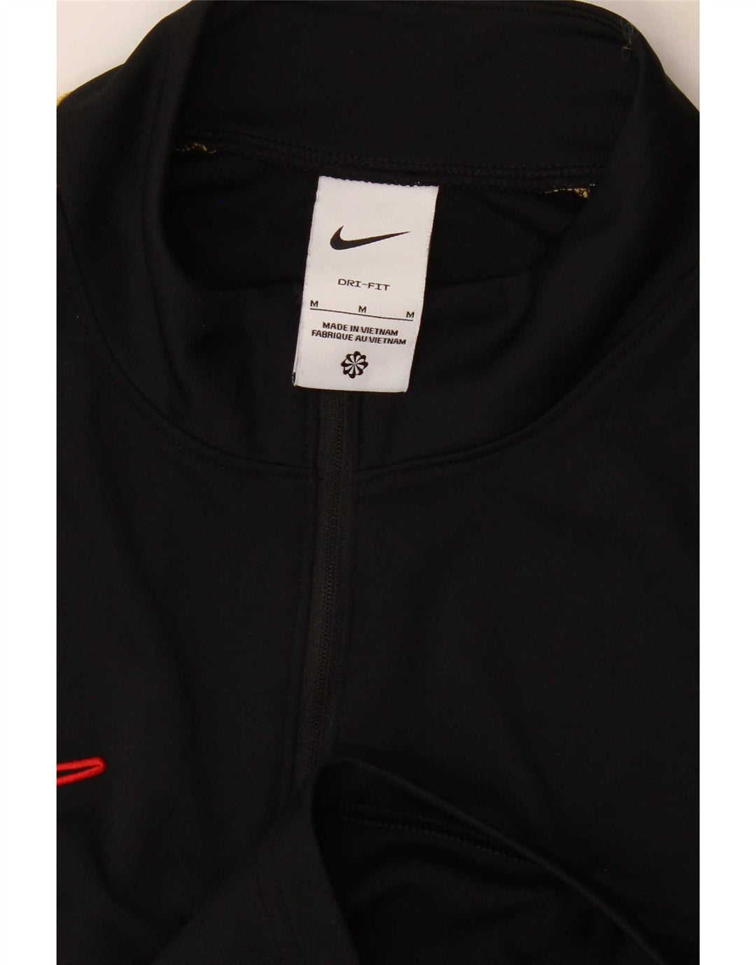 Nike Mens Dri Fit Zip Neck Pullover Treino Top Médio Preto Colourblock