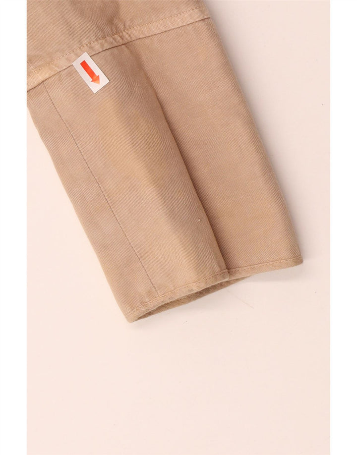 Jaqueta blazer feminina PINKO com 2 botões Reino Unido 8 algodão bege pequeno