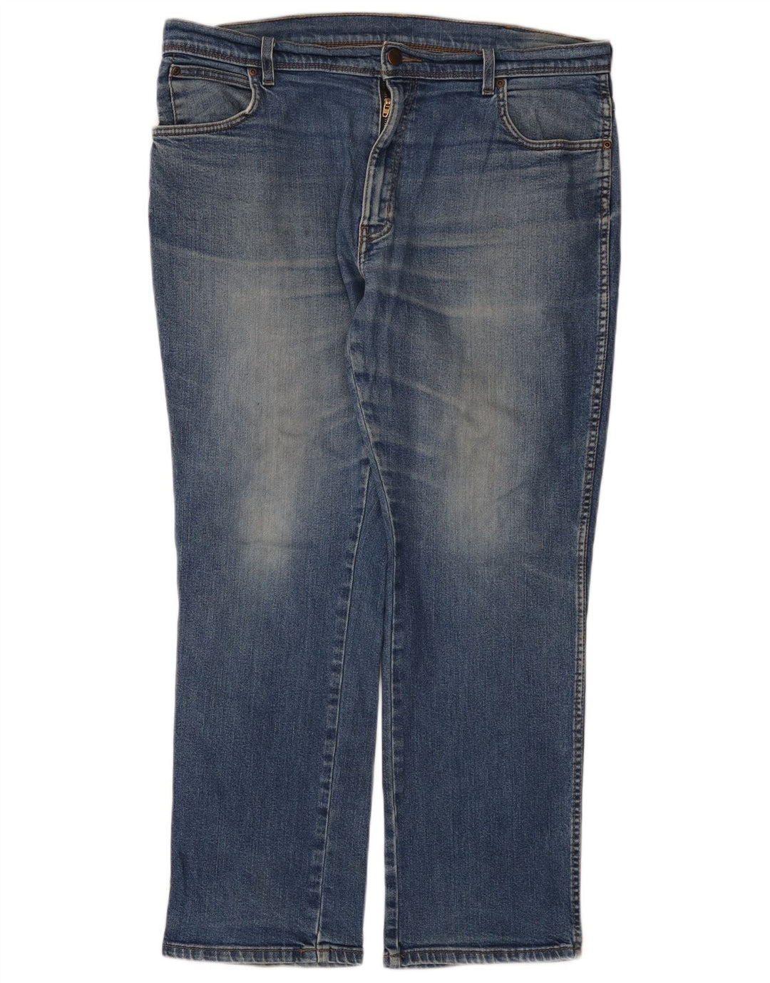Wrangler masculino regular fit jeans reto W38 L30 algodão azul