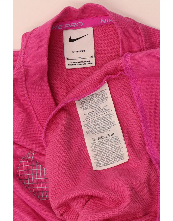 Nike feminino gráfico oversized moletom jumper UK 14 médio algodão rosa